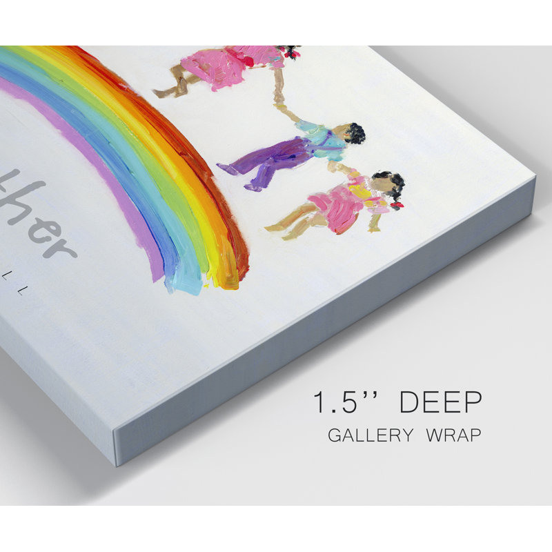 Rainbow Kids Together - impression sur toile tendue, H 36 po x l 24 po x P 1 po