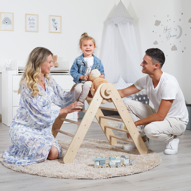 Toddler 18cm W Indoor and Outdoor Wood Climbing Dome, Beige