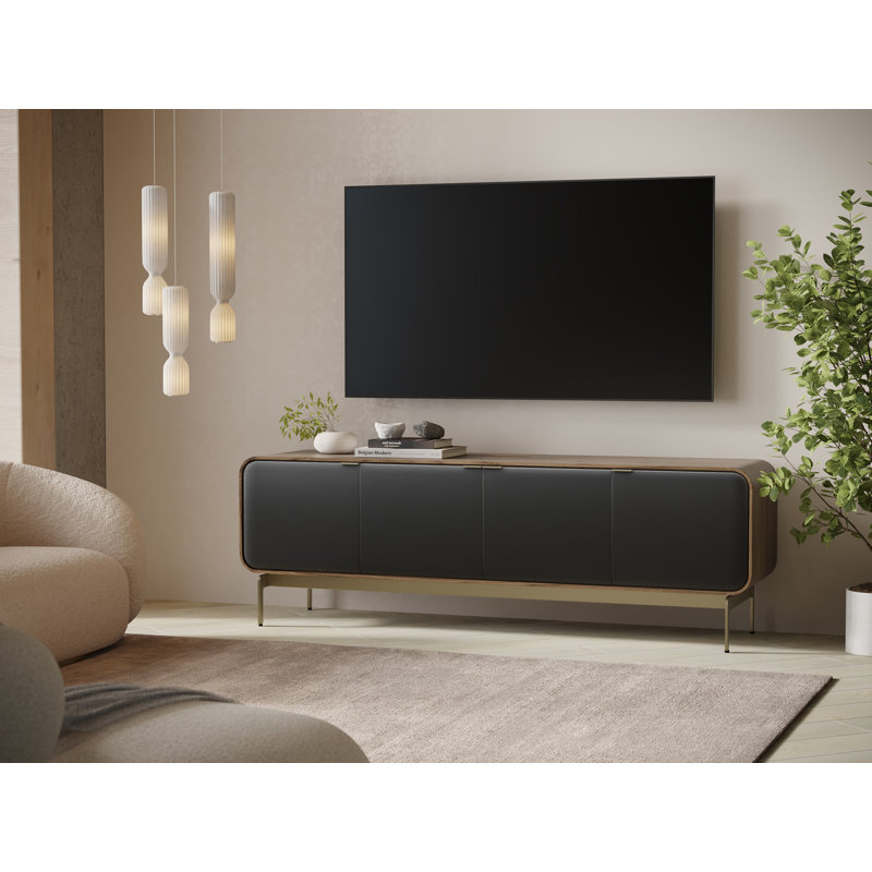 Solid Wood and Glass TV Stand