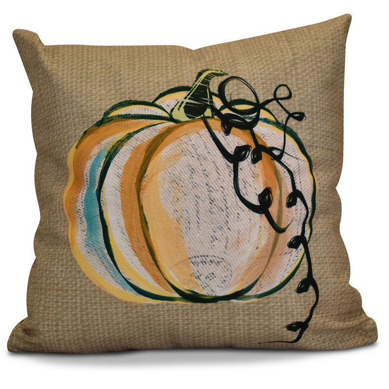 Flipping For Fall Reversible Throw Pillow, 18" H x 18" W x 2" D, Taupe