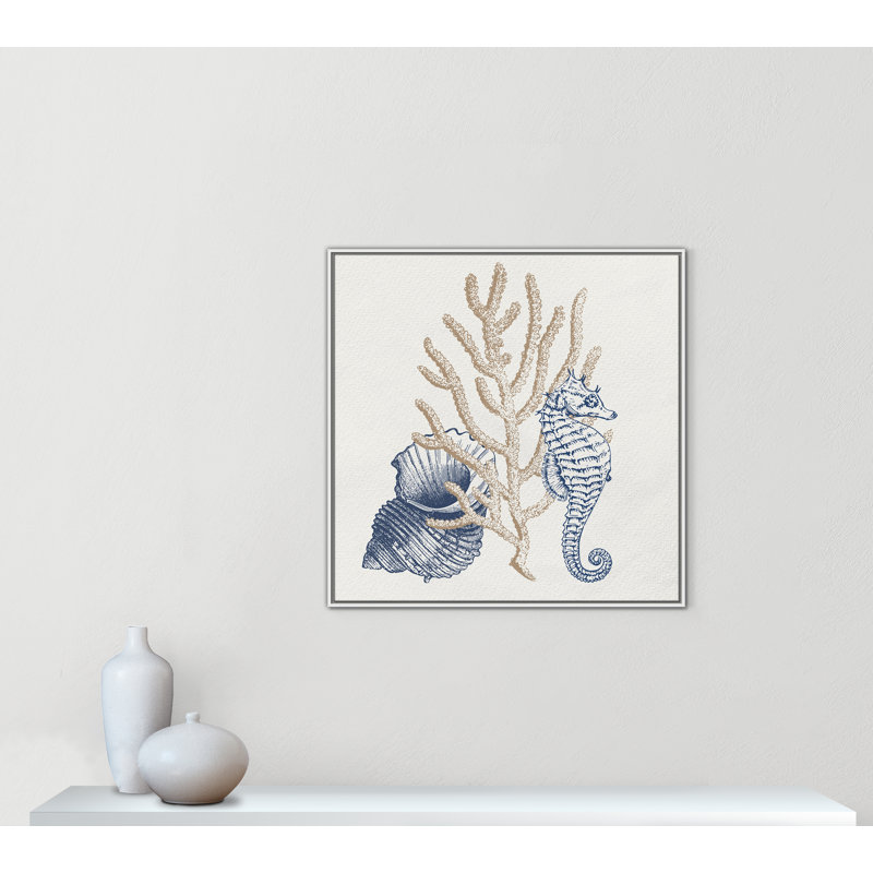 «Into the Sea II» par Kimberly Allen, H 37,5 po x l 37,5 po, Blanc