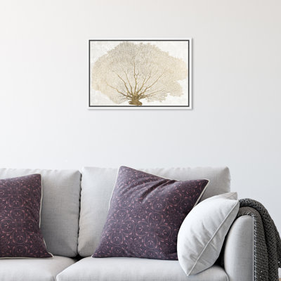 Nautical and Coastal Gold Coral Fan Marine Life by Oliver Gal - Graphic Art Print