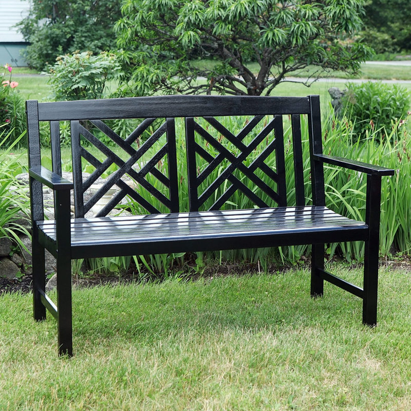 Banc de jardin en bois Frwork, Noir