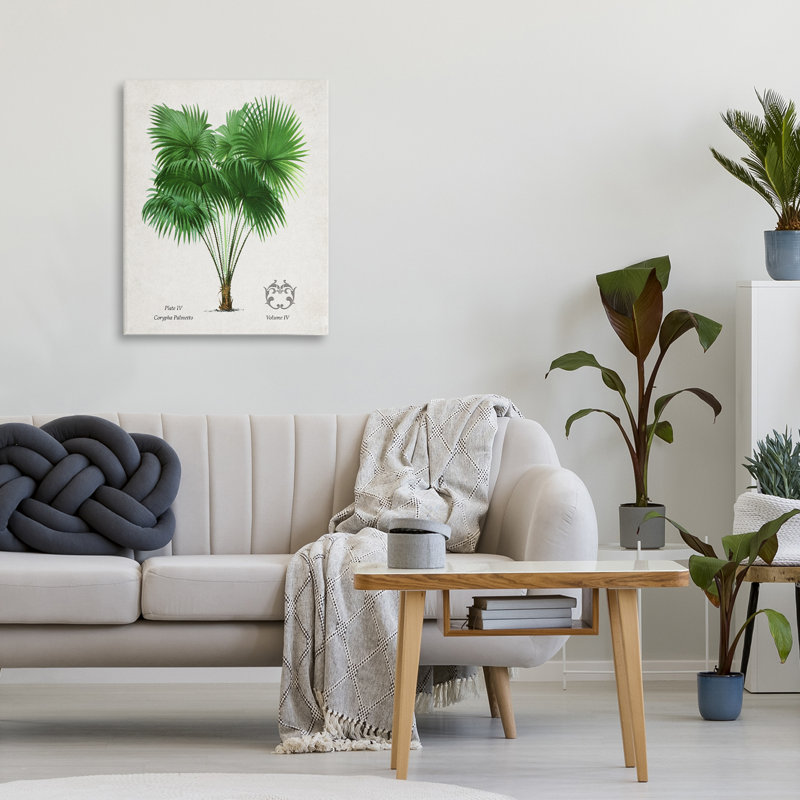 Toile de palmier rétro, design par Val Rhodes, H 20 po x l 16 po