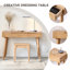 Meuble-lavabo en bois massif couleur chêne naturel avec miroir rabattable