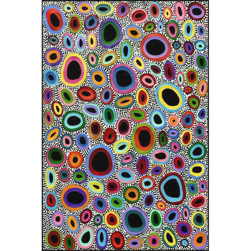 Tapis rond rond multicolore, Sous-tapis rectangulaire 4 pi 7 po x 6 pi 7 po inc
