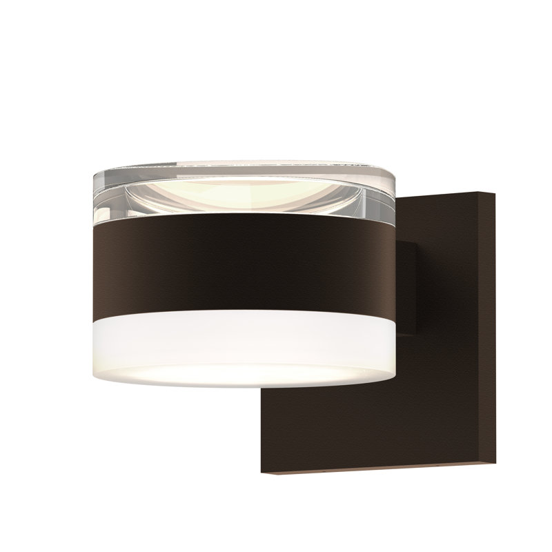 Reals LED Outdoor Armed Sconce, Gray, Frosted White