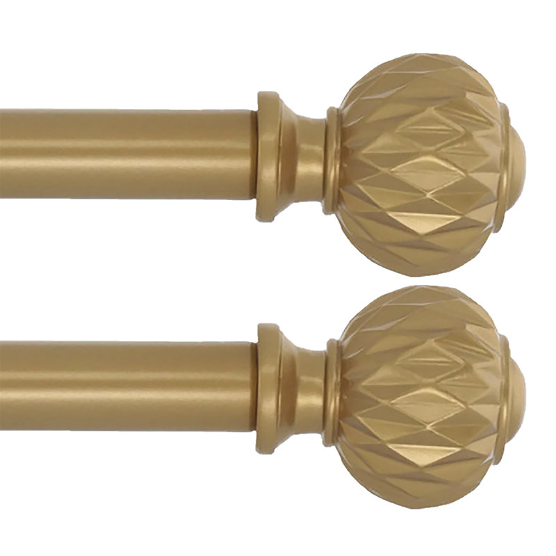 Nickoy Adjustable Single Curtain Rod, 48" - 84", Royal Gold