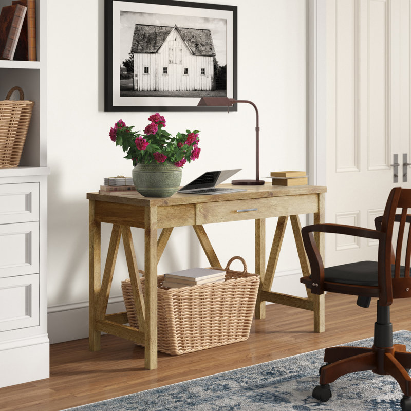 Cardiss 46" A-Frame Writing Desk, Barnwood