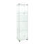 Vitrine lumineuse en verre à 4 tablettes, blanc - pour objets d'art avec 4 tablettes