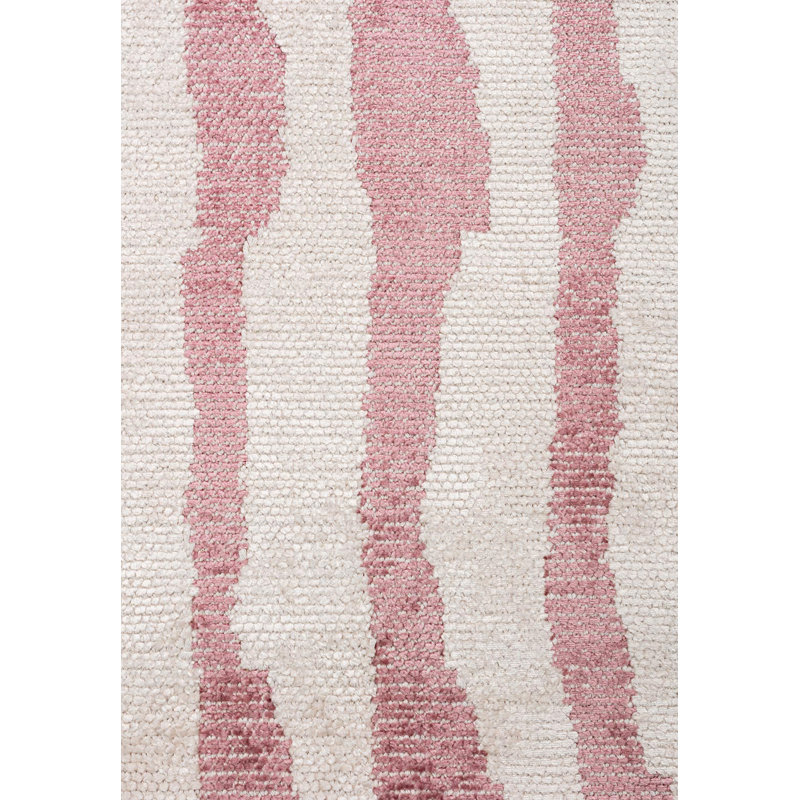 Tapis lenticulaire moderne à lignes abstraites, Rectangle 6 pi 7 po x 8 pi 3 po