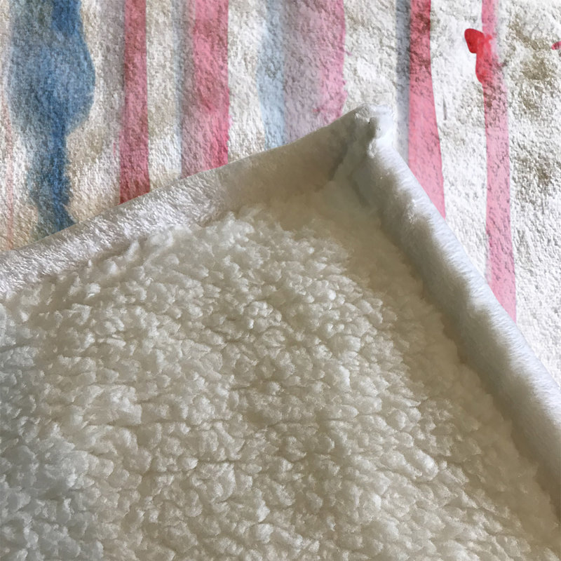 Throw Blanket, 68" W x 80" L, Striped/Abstract, Pink/Blue
