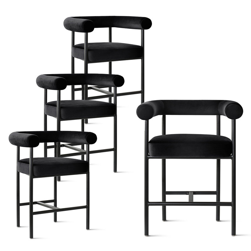 Tabouret de bar 24 po 24 po, Noir