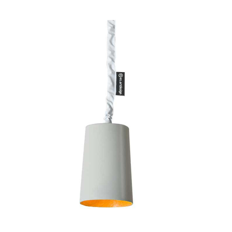 Paint 1 - Light White Bell Pendant, Grey/Orange
