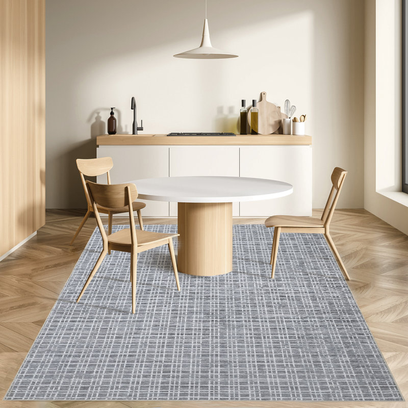 Tapis doux d'intérieur à poils courts lavable à motif géométrique moderne pour la décoration intérieure