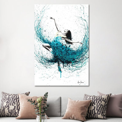 Teal Dancer by Ashvin Harrison - Wrapped Canvas Print