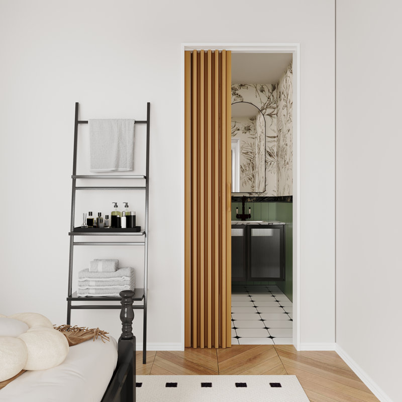 80'' Hollow Panelled Accordion Door, Oak, 36" x 80"