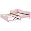 Lit de jour simple en L rose avec fonction de couchette convertible-1956872485