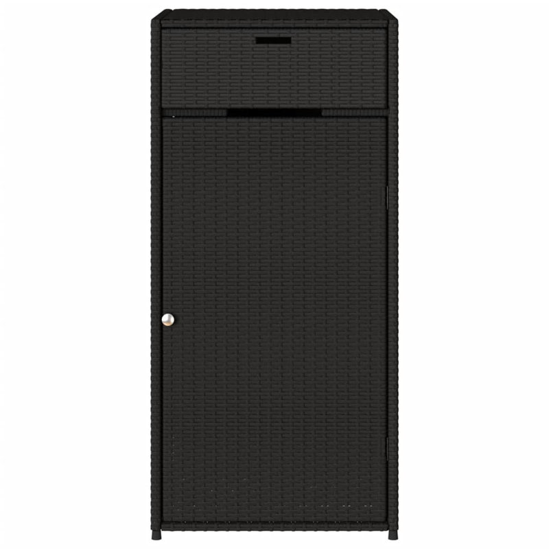 Garden Storage Cabinet 55X55x111 Cm Poly Rattan, Black