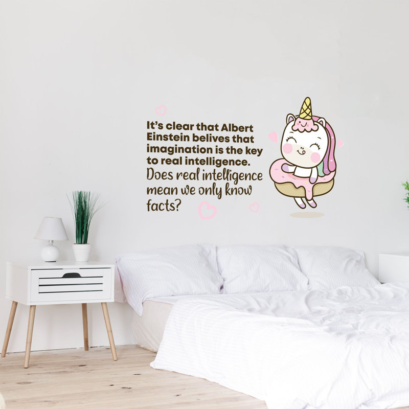 Adhésif décoratif licorne mignonne en vinyle imagination, H 20 po x l 40 po x P 0,05 po