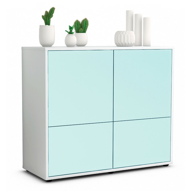Potrero 92cm Sideboard, White and Light Blue