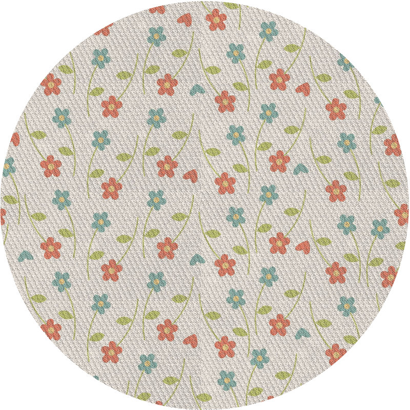 Tapis crème Fearne, Rond 3 pi
