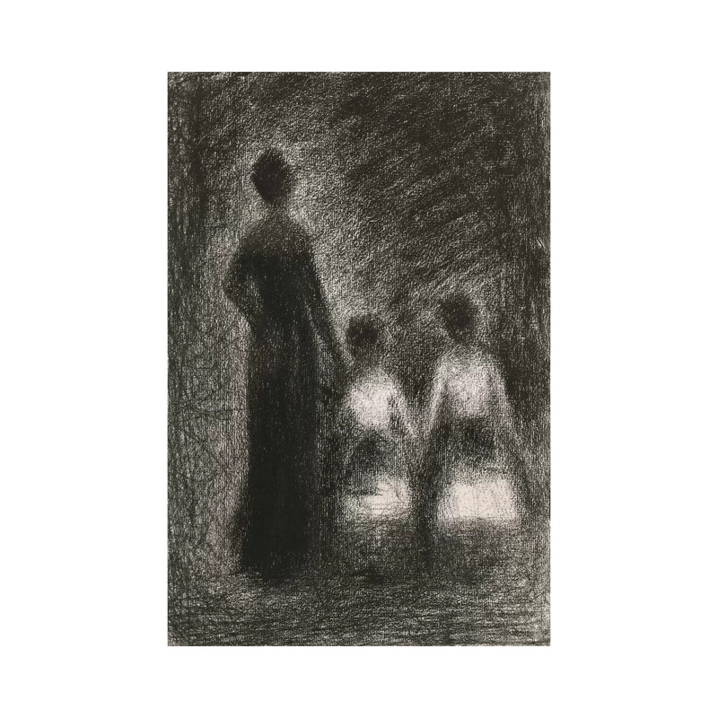 Femme Avec Deux Fillettes 1882-1884 by Georges Seurat - Wrapped Canvas Print, 30.48 cm H x 45.72 cm W