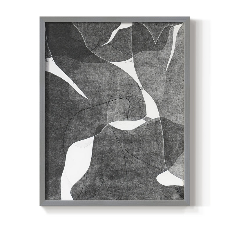 «Night Bloom III», reproduction encadrée - bois massif, H 11 po x l 9 po, Gris
