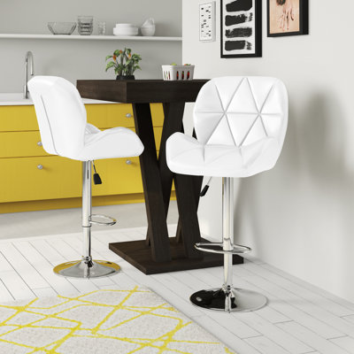 Danvers Swivel Upholstered Adjustable Height Counter Stool with Metal Frame