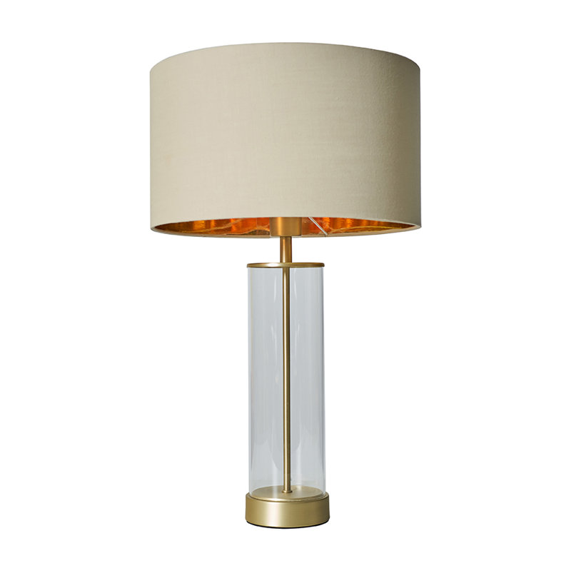 Yawen Glass Table Lamp, Gold, Beige/Gold
