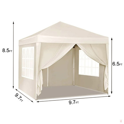 10 'x 10' auvent pliable avec 4 parois latérales amovibles abri pour événement extérieur Upf 50 + tentes portatives pour les fêtes Plage camping mariage Ez Pop Up auvent 4 pièces sac de poids + sac de transport