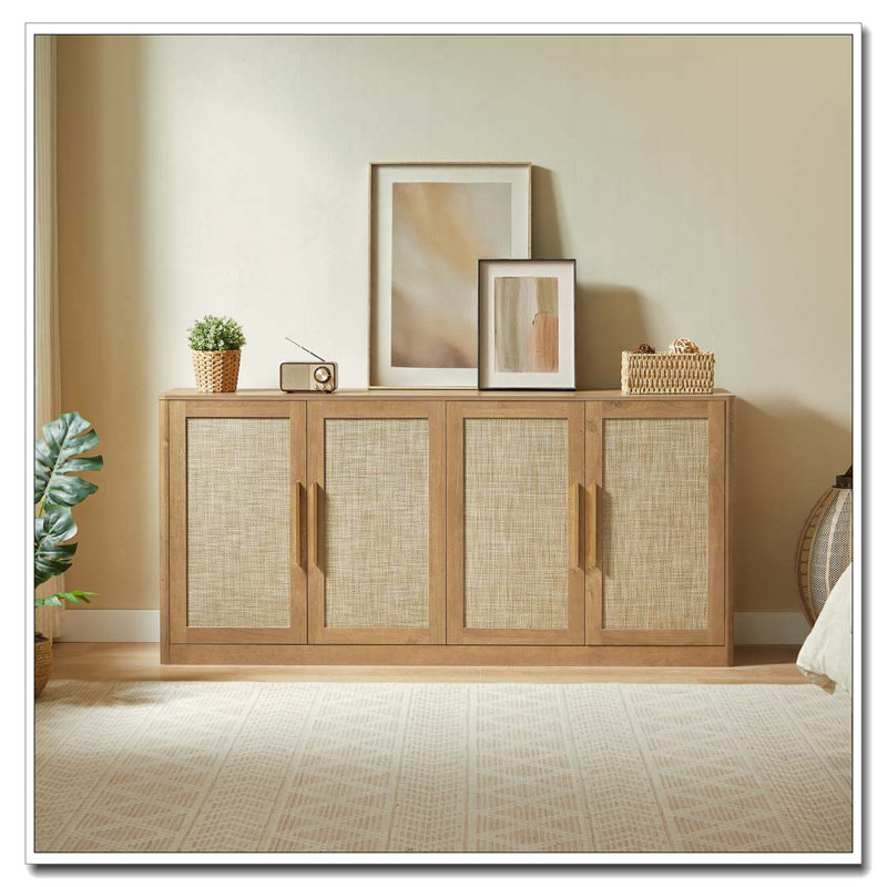 Buffet 67 po 4 portes en rotin
