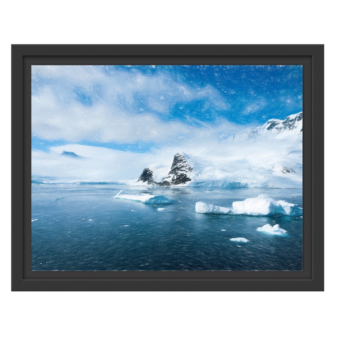 Gerahmtes Wandbild Winterlandschaft in der Antarktis