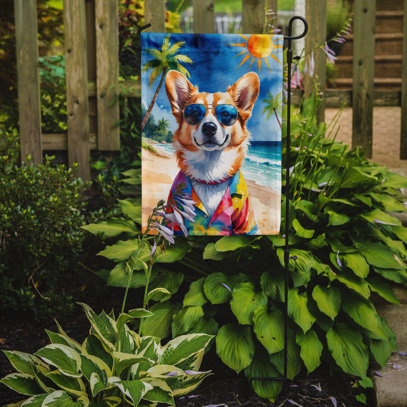 Bouvier bernois avec drapeau de jardin, Corgi