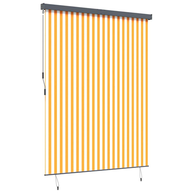 Vidaxl Outdoor Roller Blind Striped Fabric, 250cm L x 200cm W, Orange/white