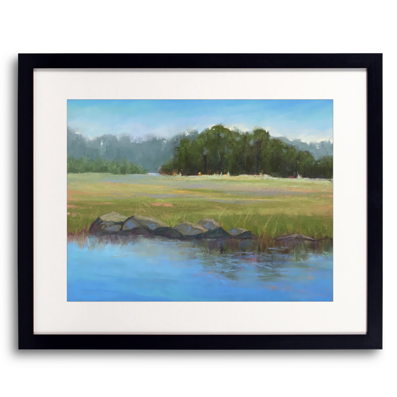 Good Good Sunday Morning par Dina Gardner, Papier avec cadre noir, 24" H x 30" W