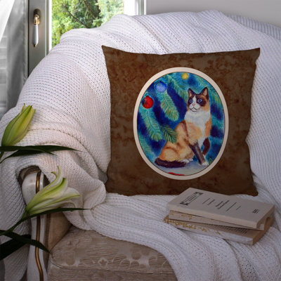  Christmas Tree Cat Outdoor Square Pillow Cover & Insert