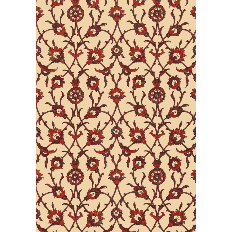 Sultan's Trellis Wallpaper, Pomegranate