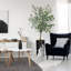 Arbre artificiel dans un pot de fleurs moderne, faux arbre en soie d'eucalyptus (décoration en pot et arbre)-86513523