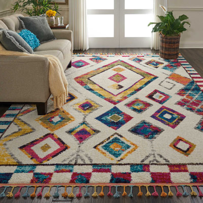 Tapis ivoire / jaune / rouge Raul