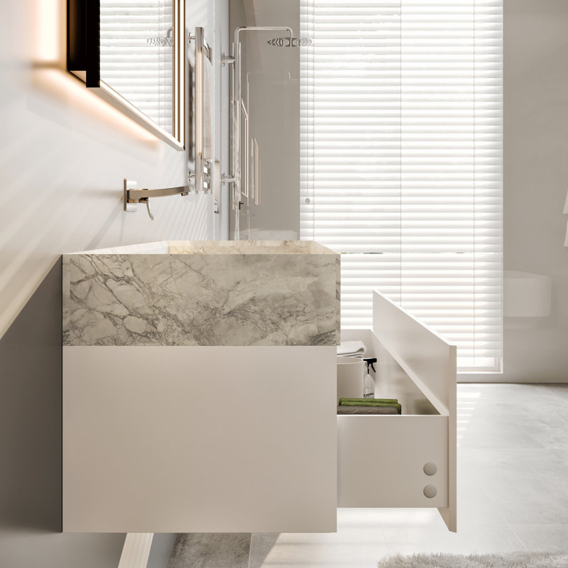 Ensemble de meuble-lavabo mural simple 48 po Zeyna