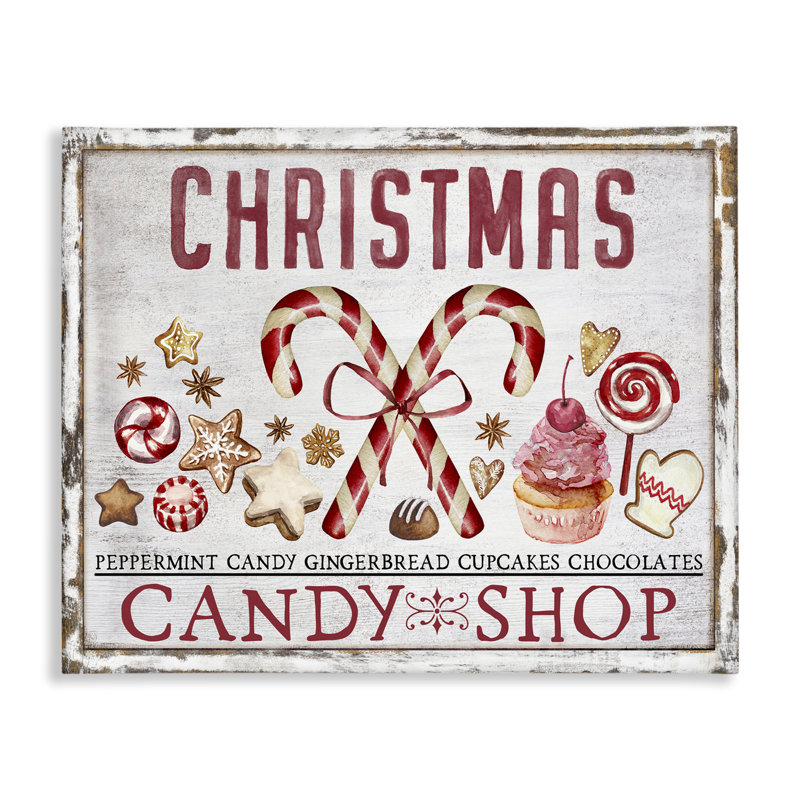 Art mural sur toile de Noël Candy Shop par Creatif Belle, H 30 po x l 40 po