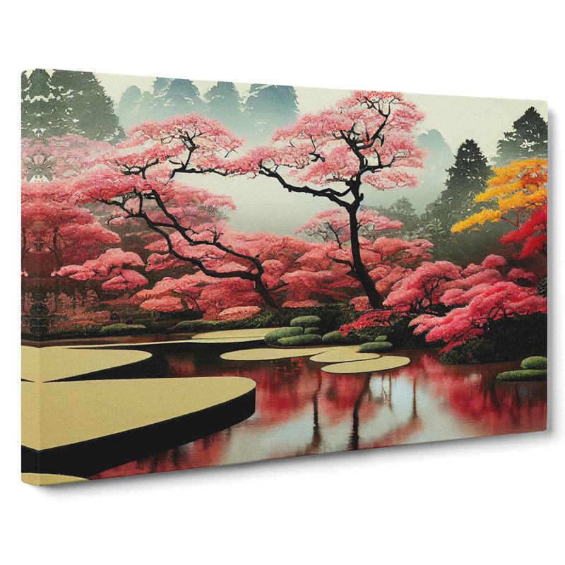 Japanese Garden Pond Vol.3 - Wrapped Canvas, 40cm H x 60cm W x 3cm D