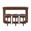 Ensemble de table de bar 4 pièces avec 3 tabourets de bar rembourrés-1457497336