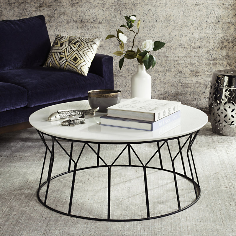 Table basse Casey-Leigh, Blanc laqué