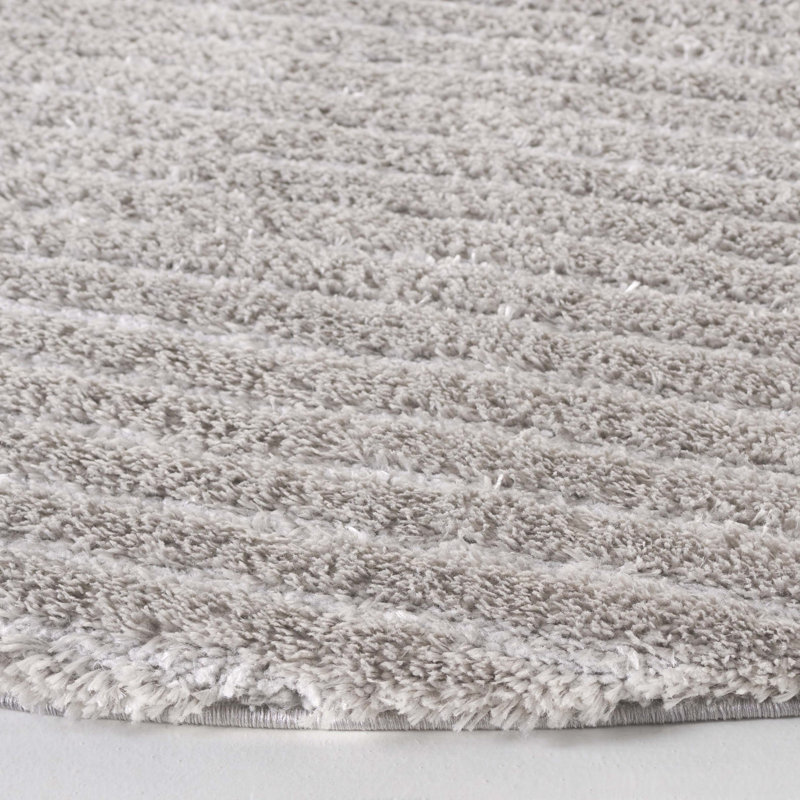 Tahoe Shag 651 Area Rug In Grey, Round 6'7"