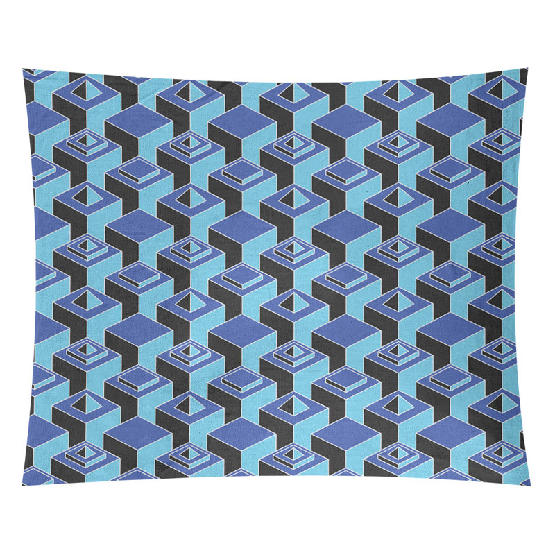 Tapisserie, H 27,5 po x l 37,5 po, Bleu / bleu sarcelle