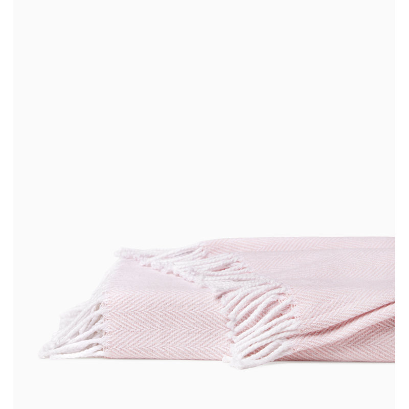 Celine Throw Blanket, White/Carnation