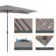 Parasol de marché rectangulaire de 10 pi x 6,5 pi, parasol d'extérieur avec manivelle et inclinaison Dopico-2026650499