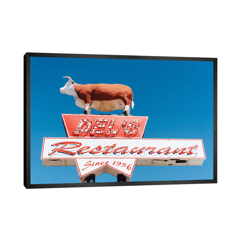 Route 66 Restaurant by Bethany Young - Print on Canvas, 45.72cm H x 66.04cm W x 3.81cm D, Black Framed